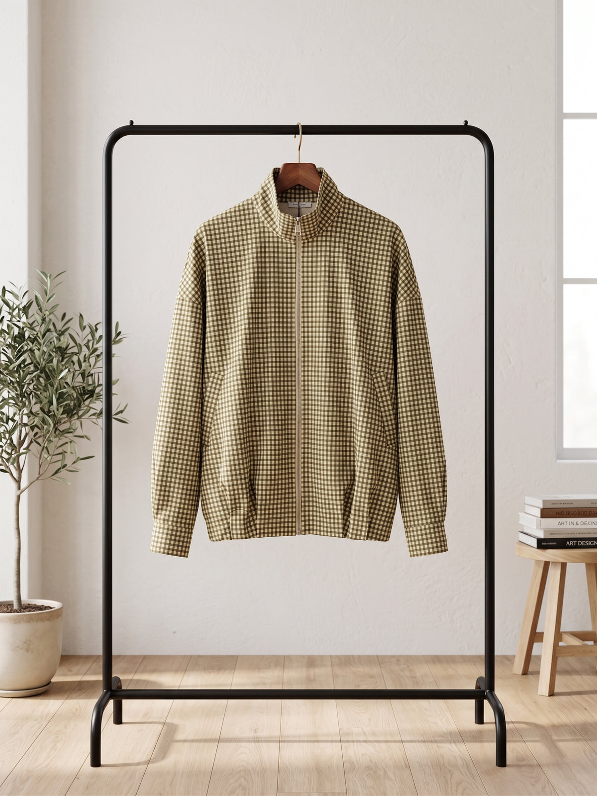 Veste à Carreaux Décontractée Oversize