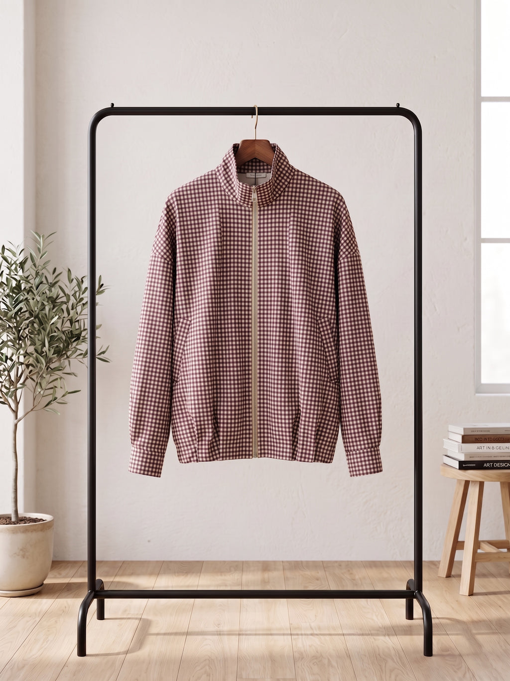 Veste à Carreaux Décontractée Oversize