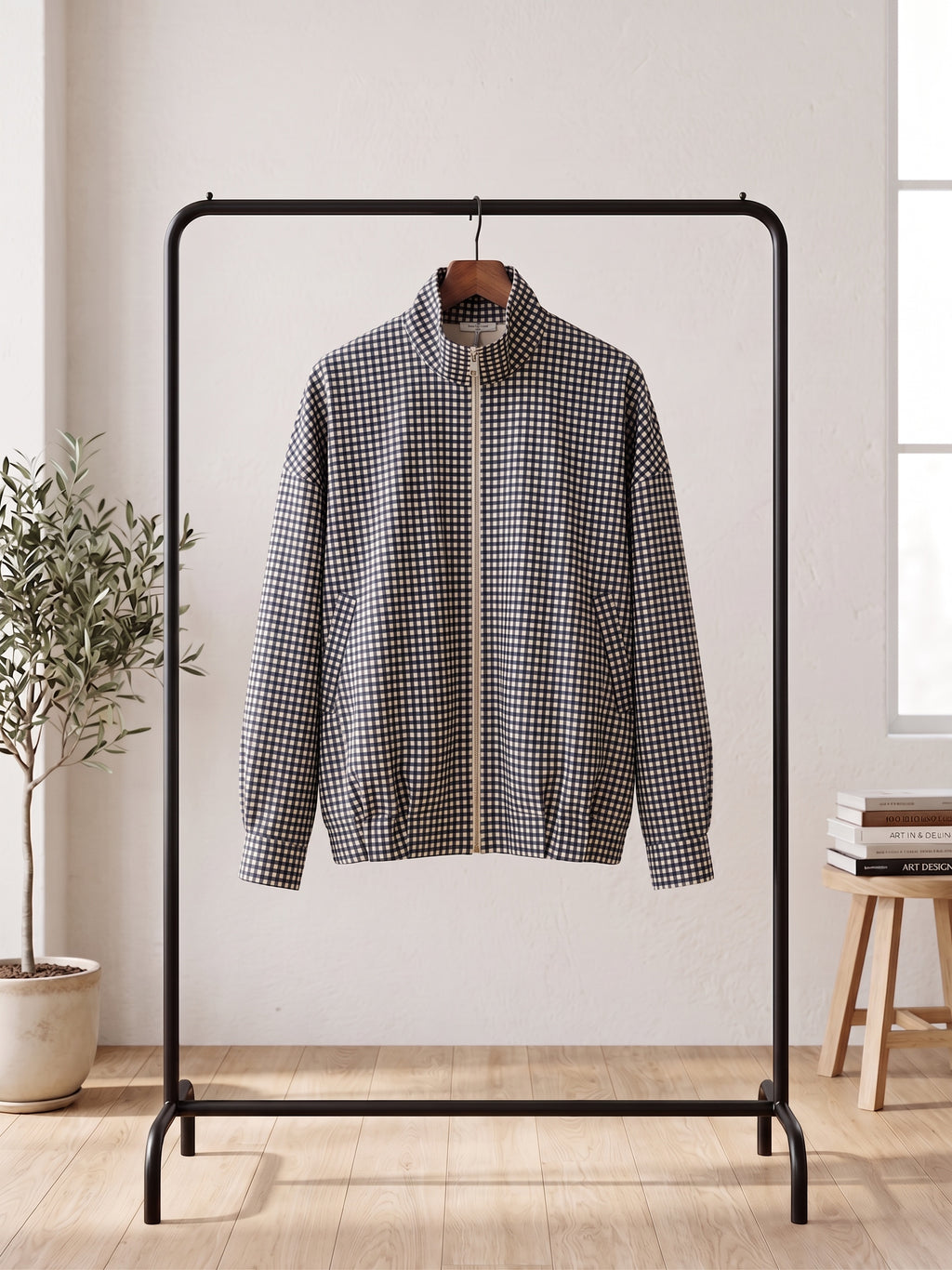 Veste à Carreaux Décontractée Oversize