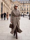 Manteau Long Ceinturé Style Parisien