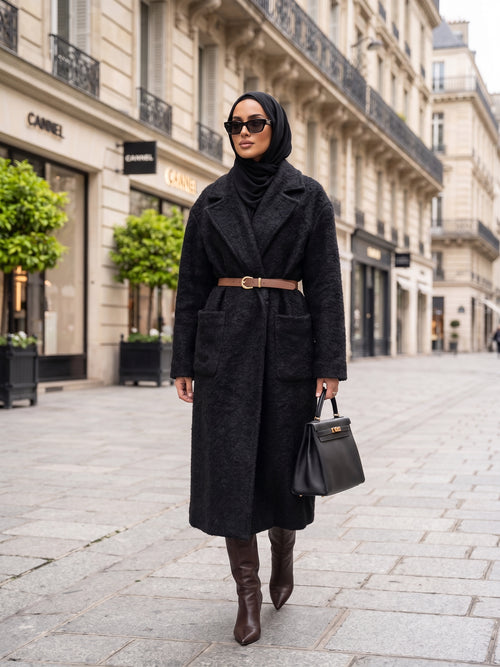 Manteau Long Ceinturé Style Parisien