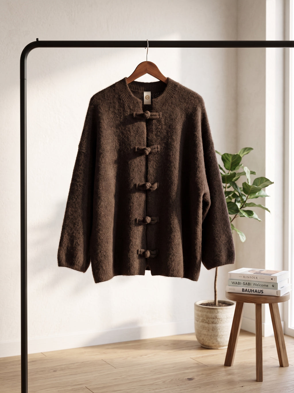 Pull Gilet en Laine Style Japonais Coupe Large