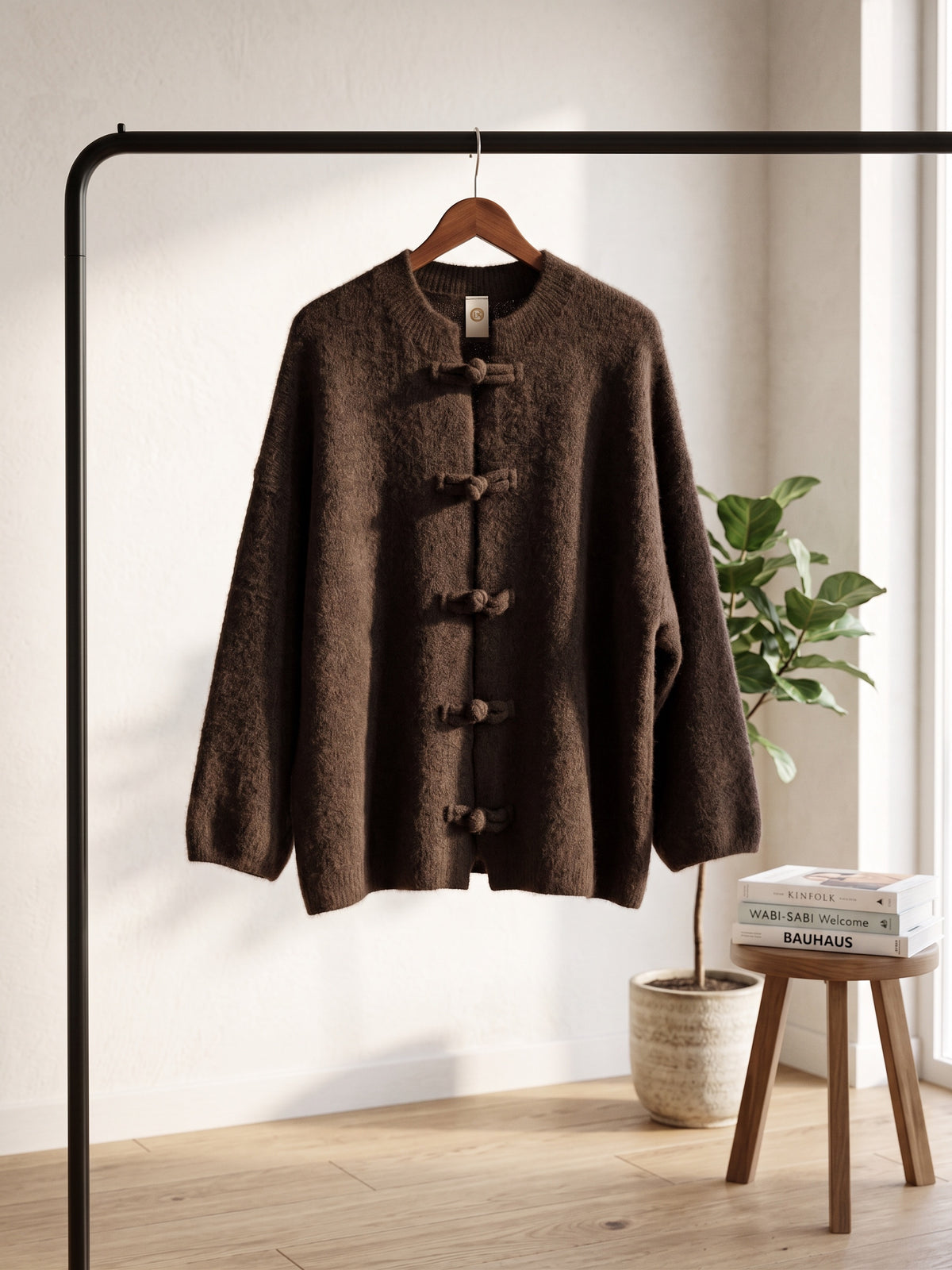 Pull Gilet en Laine Style Japonais Coupe Large