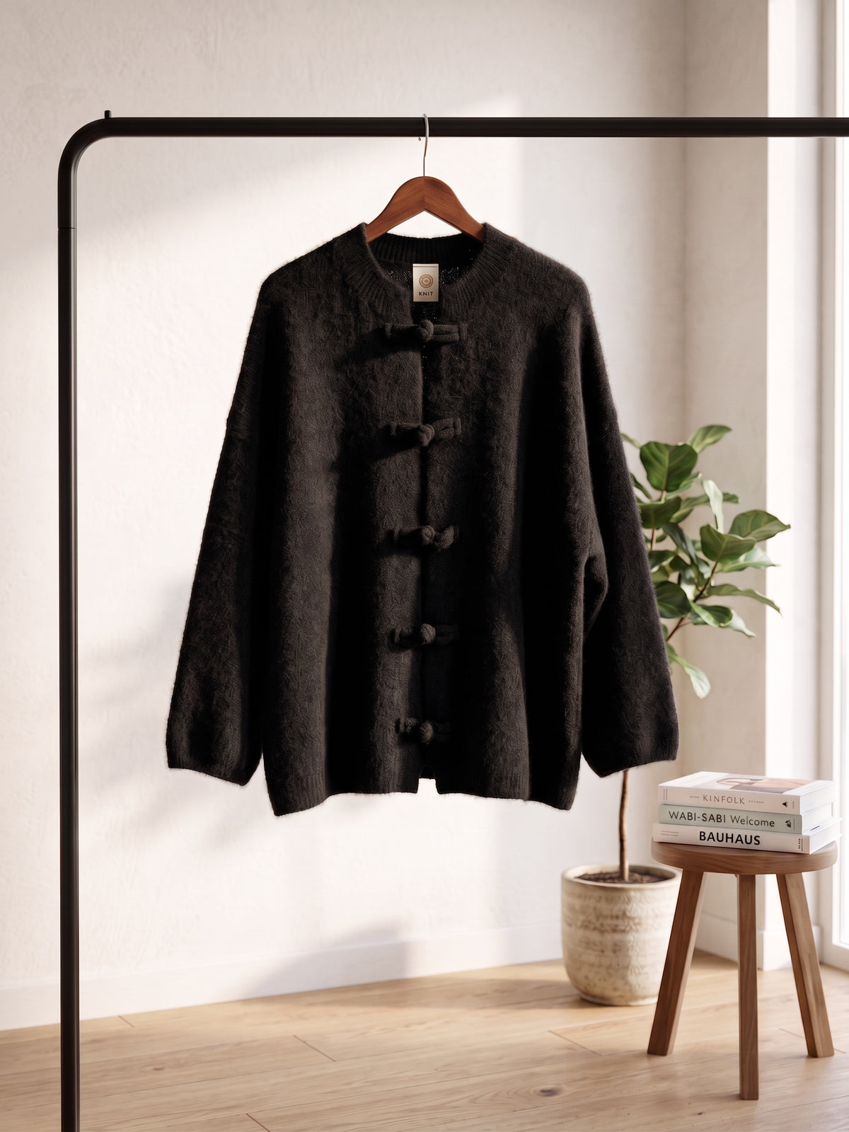 Pull Gilet en Laine Style Japonais Coupe Large