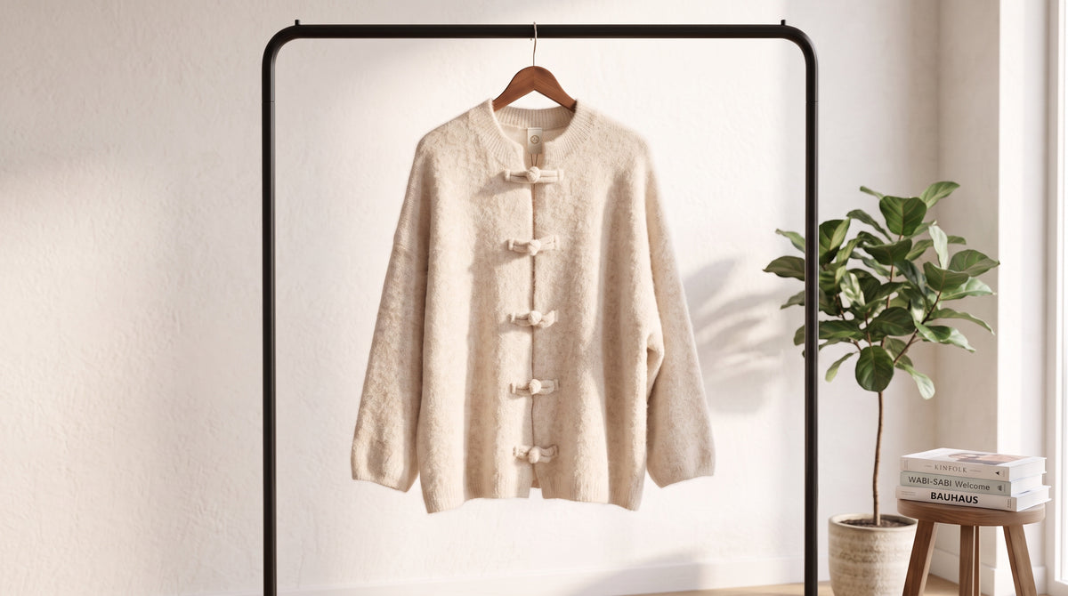 Pull Gilet en Laine Style Japonais Coupe Large