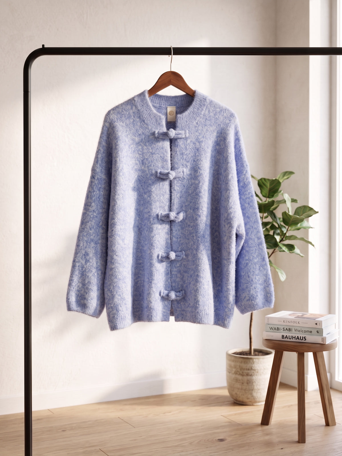 Pull Gilet en Laine Style Japonais Coupe Large