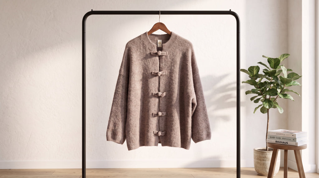 Pull Gilet en Laine Style Japonais Coupe Large