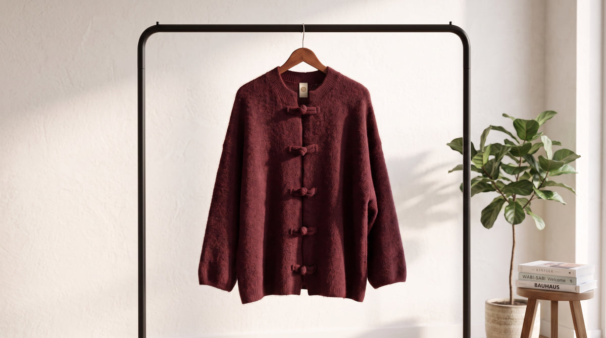 Pull Gilet en Laine Style Japonais Coupe Large