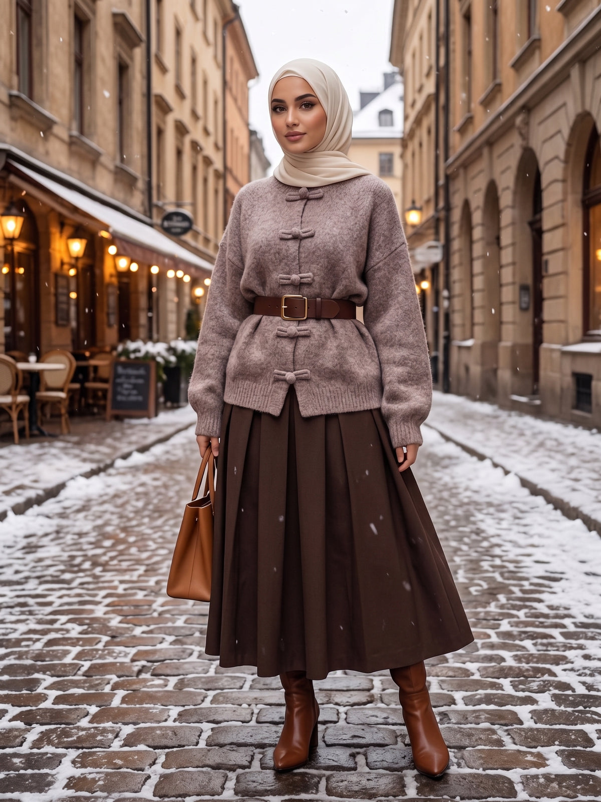Pull Gilet en Laine Style Japonais Coupe Large