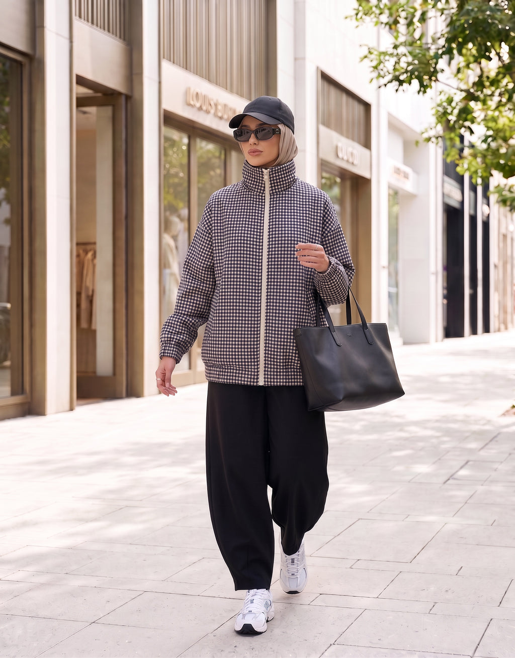 Veste à Carreaux Décontractée Oversize