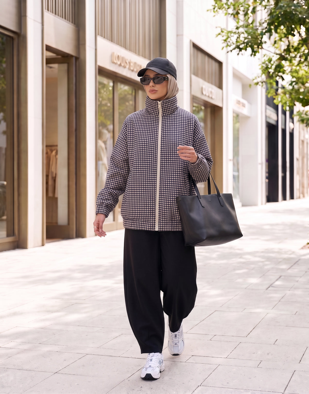 Veste à Carreaux Décontractée Oversize