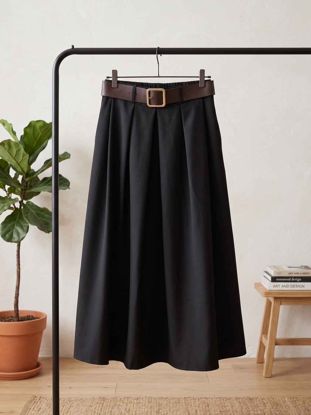 Jupe Longue Évasée avec Ceinture