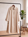 Trench Long Oversize avec Fentes Latérales